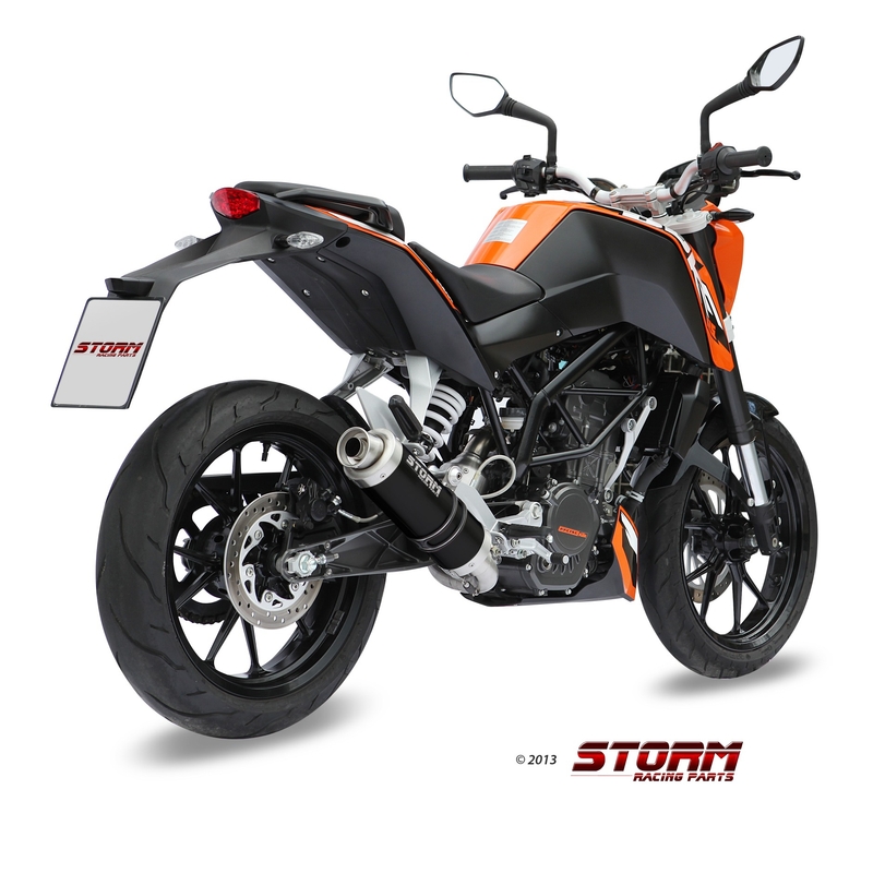 Auspuff komplett 1x1 STORM GP Steel black für KTM Duke 125 2011-2016, KTM Duke 200 2012-2014