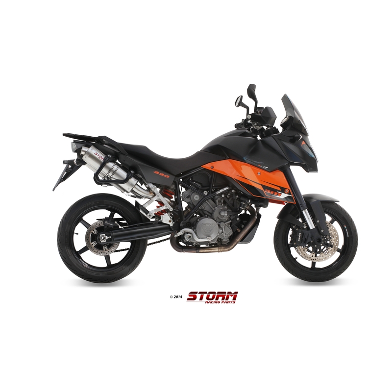 2 Auspuffendstücke STORM OVAL Edelstahl für KTM Supermoto 990 / R / T 2009-2013