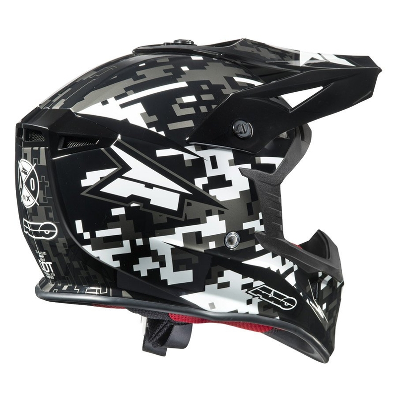 Motocross Helm AXO Jump schwarz-grau-weiß Ausverkauf