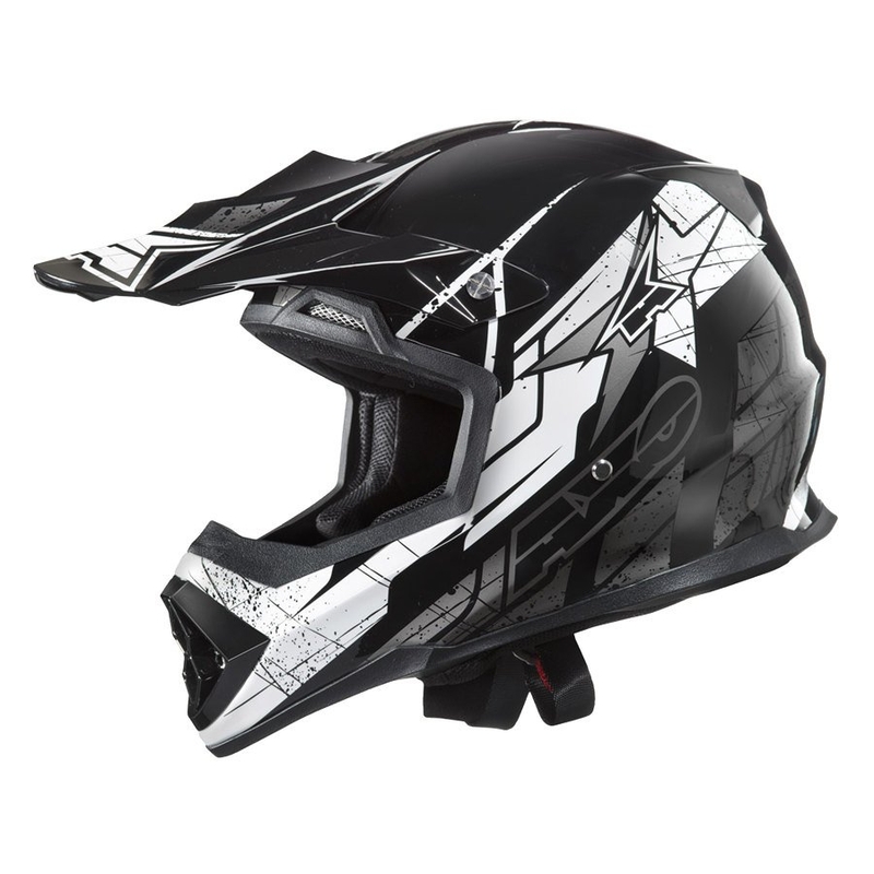Motocross Helm AXO Tribe schwarz-grau-weiß Ausverkauf