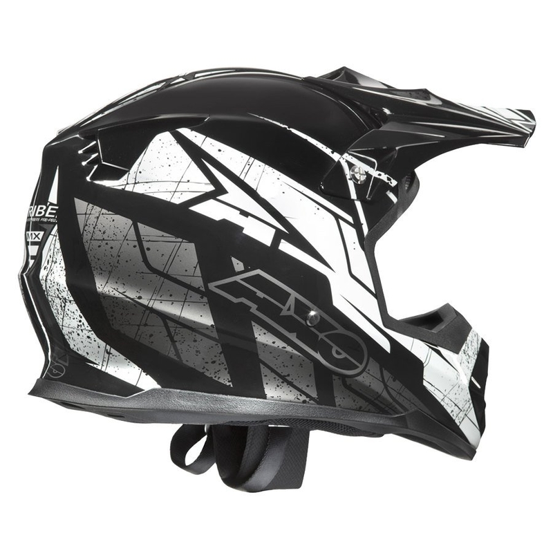 Motocross Helm AXO Tribe schwarz-grau-weiß Ausverkauf