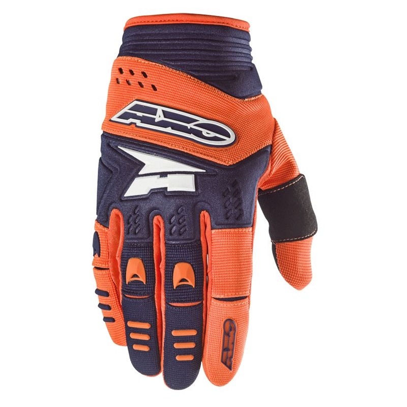 Motocross-Handschuhe AXO Padlock blau-orange Ausverkauf