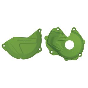 Clutch and ignition cover protector kit POLISPORT 90954 grün
