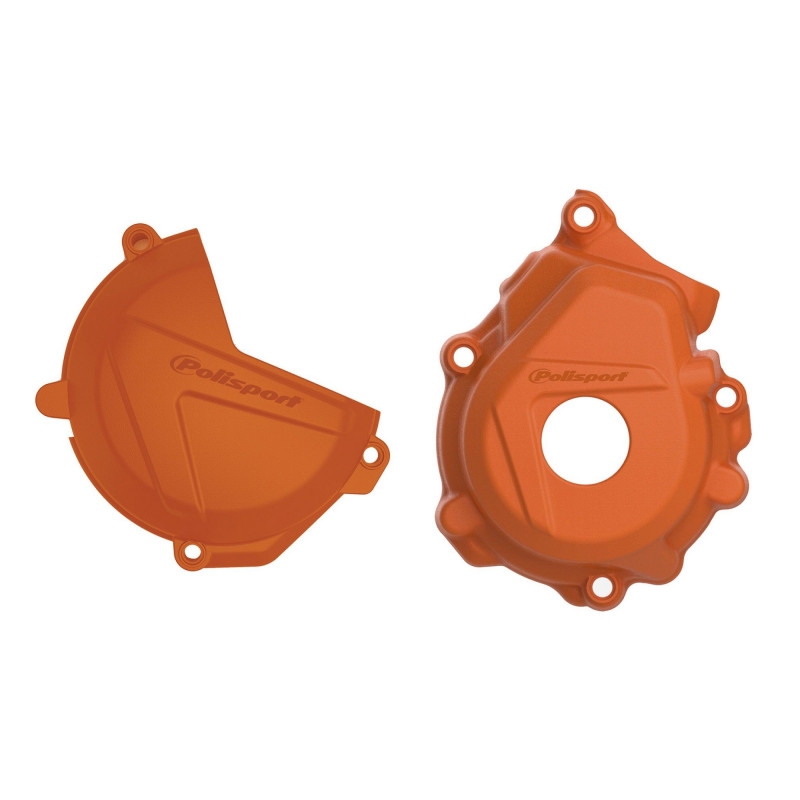 Clutch and ignition cover protector kit POLISPORT orange Ausverkauf