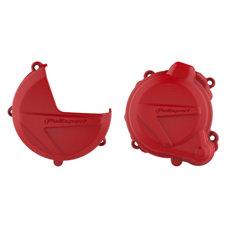 Clutch and ignition cover protector kit POLISPORT rot