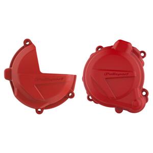 Clutch and ignition cover protector kit POLISPORT 91001 rot