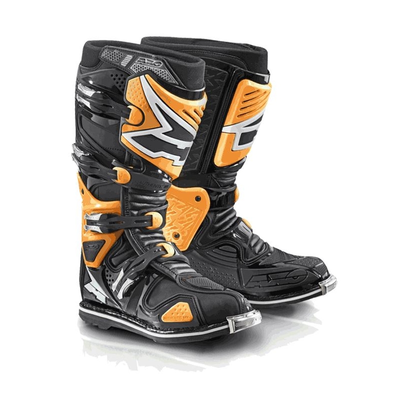Motorradstiefel AXO A2 schwarz-fluo orange Ausverkauf