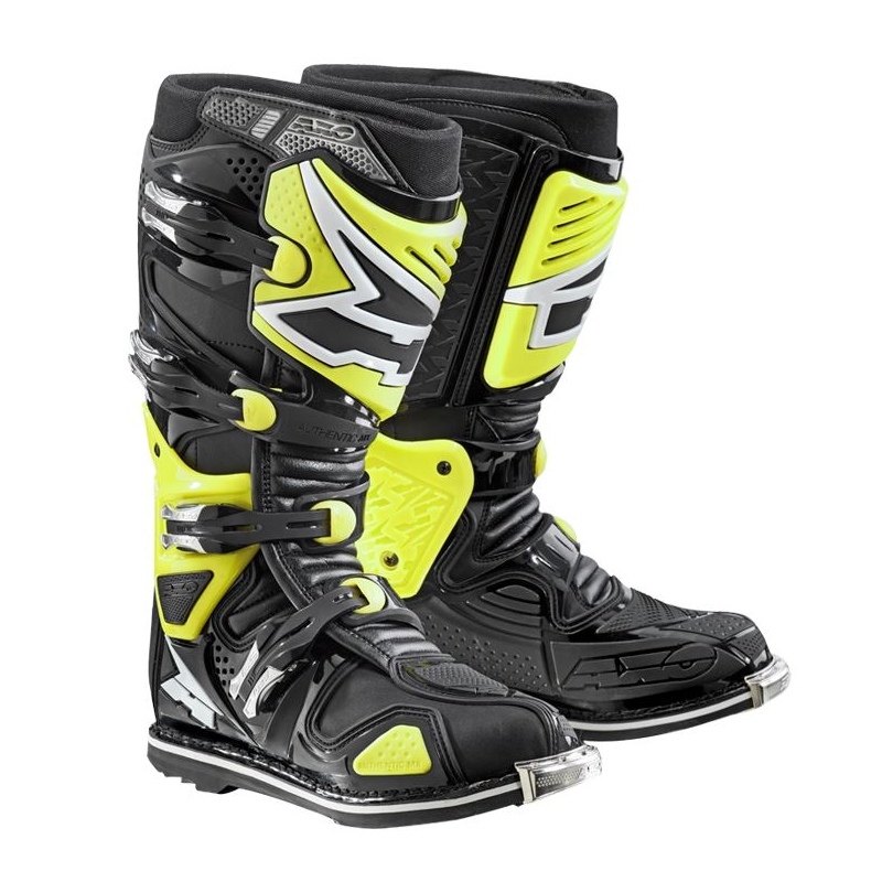 Motorradstiefel AXO A2 schwarz-fluo gelb Ausverkauf