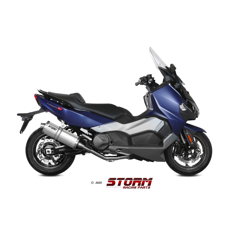 Auspuff komplett 2x1 STORM OVAL Edelstahl für SYM TL 500  2020-2021, SYM Maxsym TL 500 2019-2020