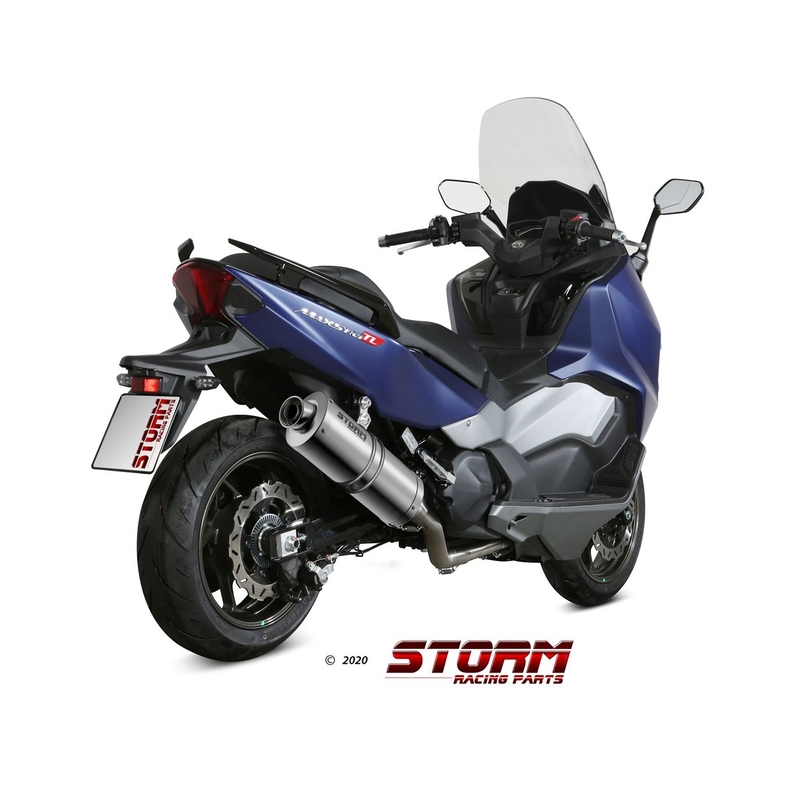 Auspuff komplett 2x1 STORM OVAL Edelstahl für SYM TL 500  2020-2021, SYM Maxsym TL 500 2019-2020