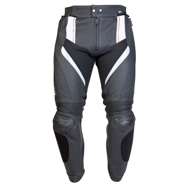 Ozon Grip Leder Motorradhosen - Schwarz/Weiß