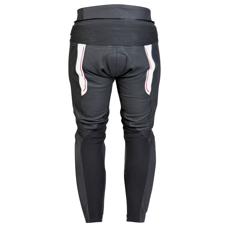 Ozon Grip Leder Motorradhosen - Schwarz/Weiß