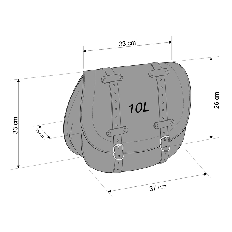 Leder-Satteltasche CUSTOMACCES HD schwarz rechts