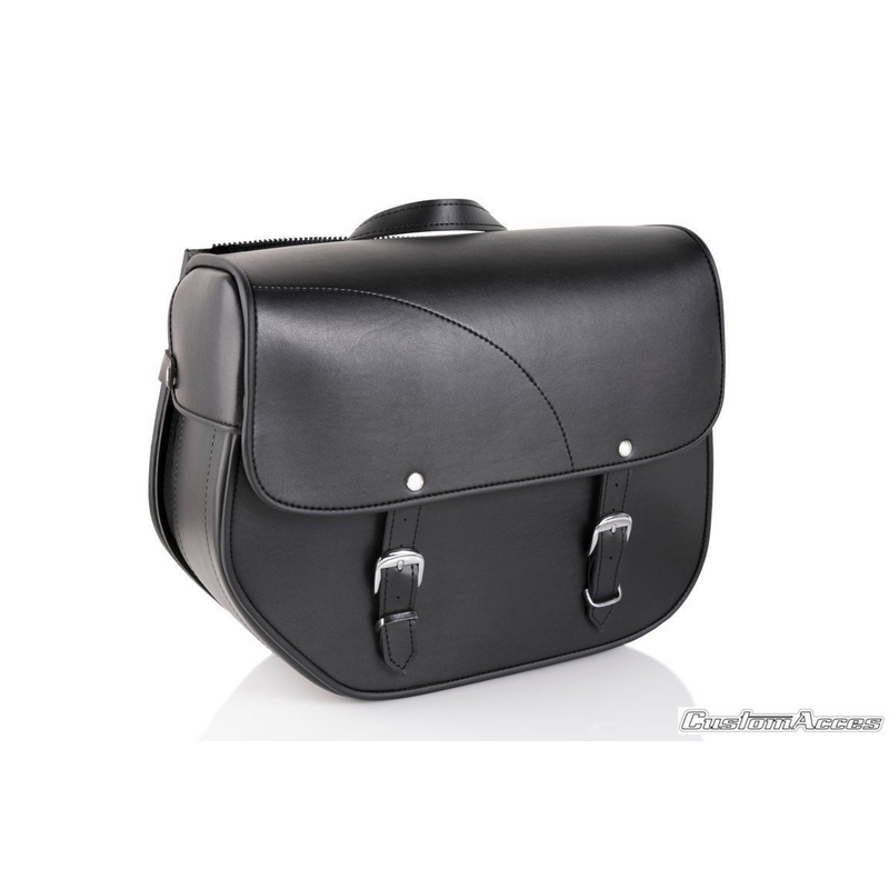 Leder-Satteltasche CUSTOMACCES SANT LOUIS schwarz links