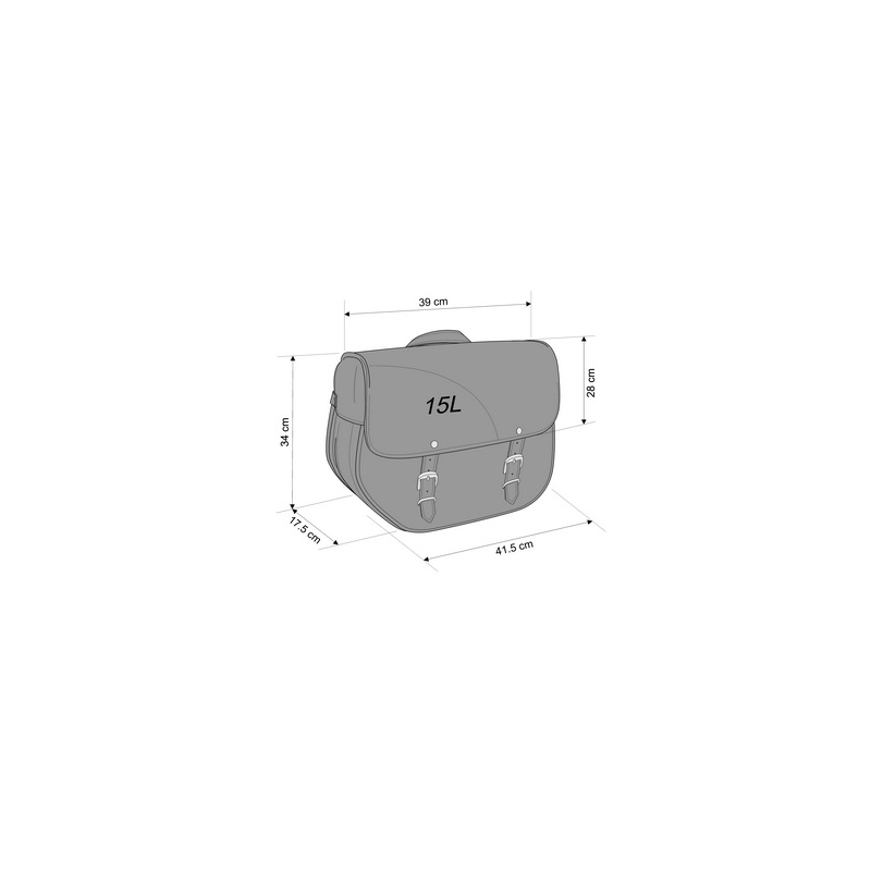 Leder-Satteltasche CUSTOMACCES SANT LOUIS schwarz links