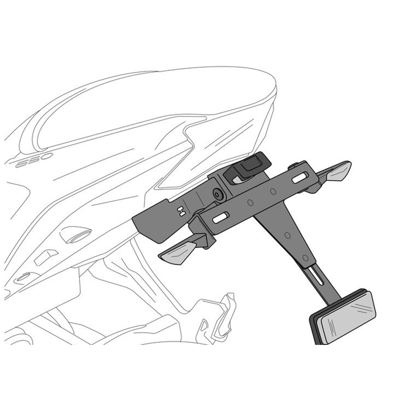 Adjustable license support PUIG schwarz für HONDA NC 750 X / XD 2021-2026