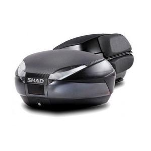 Top case SHAD SH48 D0B48306R grau with backrest, carbon cover and PREMIUM SMART lock