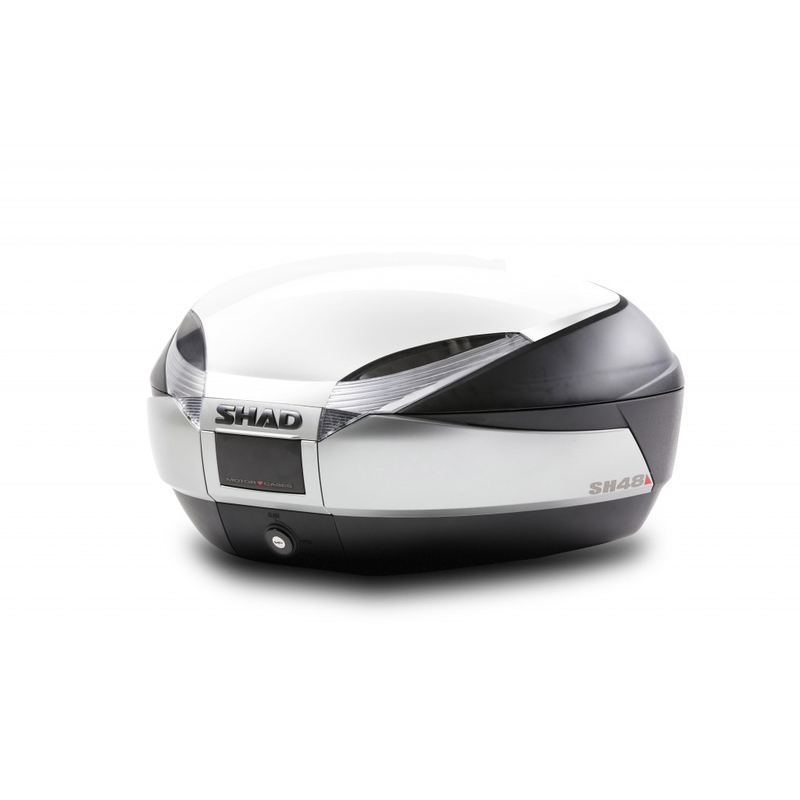 Top case with color cover SHAD SH48 weiß mit Schloss PREMIUM SMART