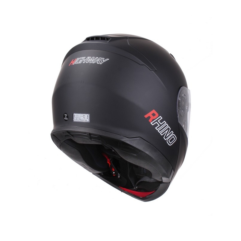 Motorradhelm klappbar Rhino Highway schwarz matt + Pinlock