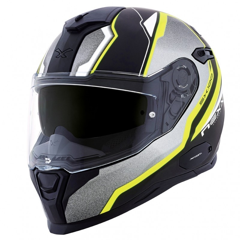 Motorradhelm Nexx SX 100 Blast schwarz-grau-fluo gelb Ausverkauf