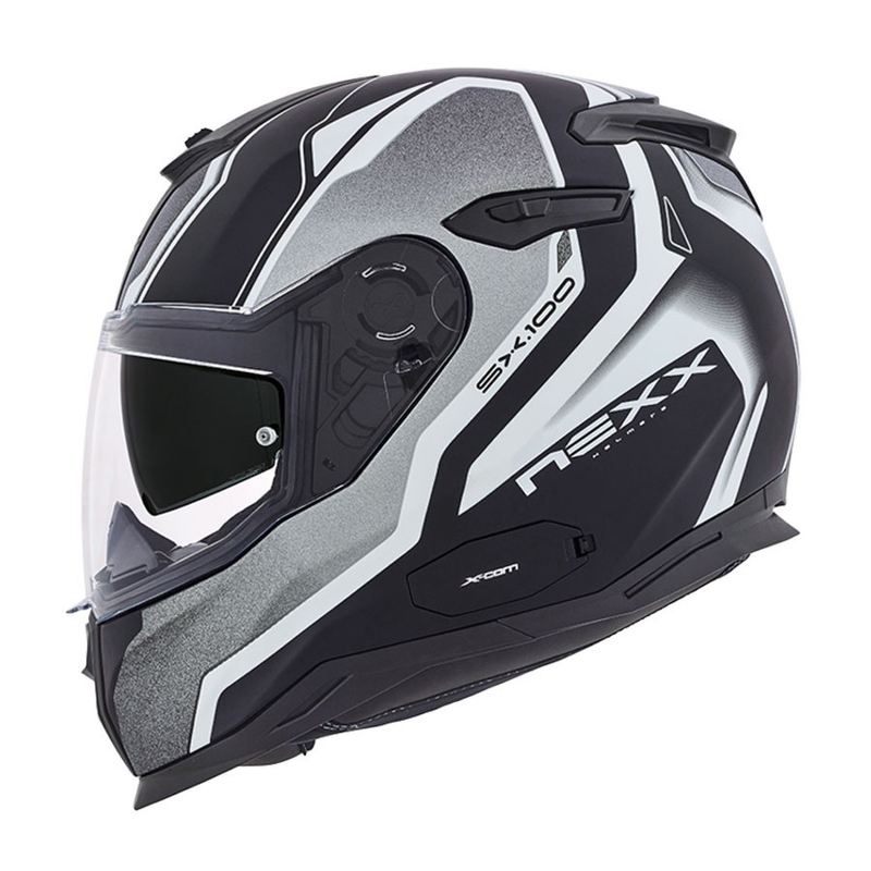 Motorradhelm Nexx SX 100 Blast schwarz-grau-weiß Ausverkauf