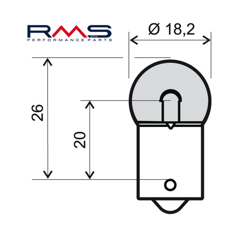 Žárovka RMS 12V 5W, R5W BA15S bílá