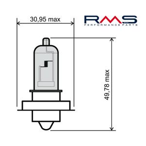 Žárovka RMS 12V 15W, P26S bílá