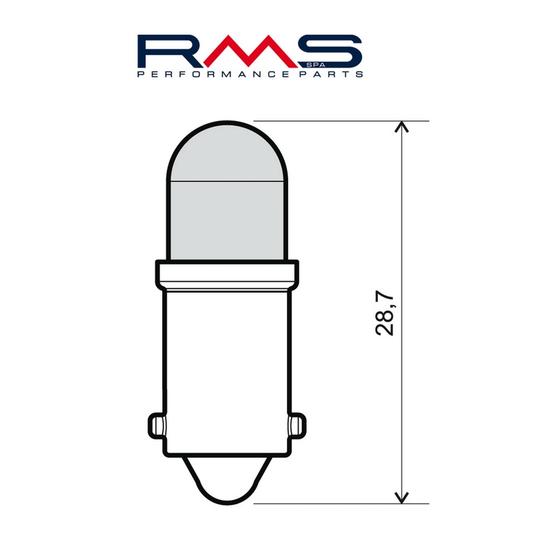 Žárovka RMS Led 12V, BA9S modrá