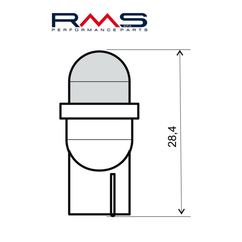 Žárovka RMS Led 12V, T10 W2.1X9.5D oranžová (2ks)