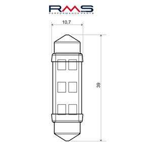 Žárovka RMS 12V 6 Led, SV8.5 bílá