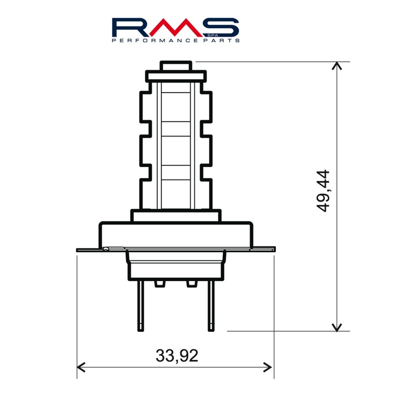 Žárovka RMS 12V 14 Led, H7 modrá