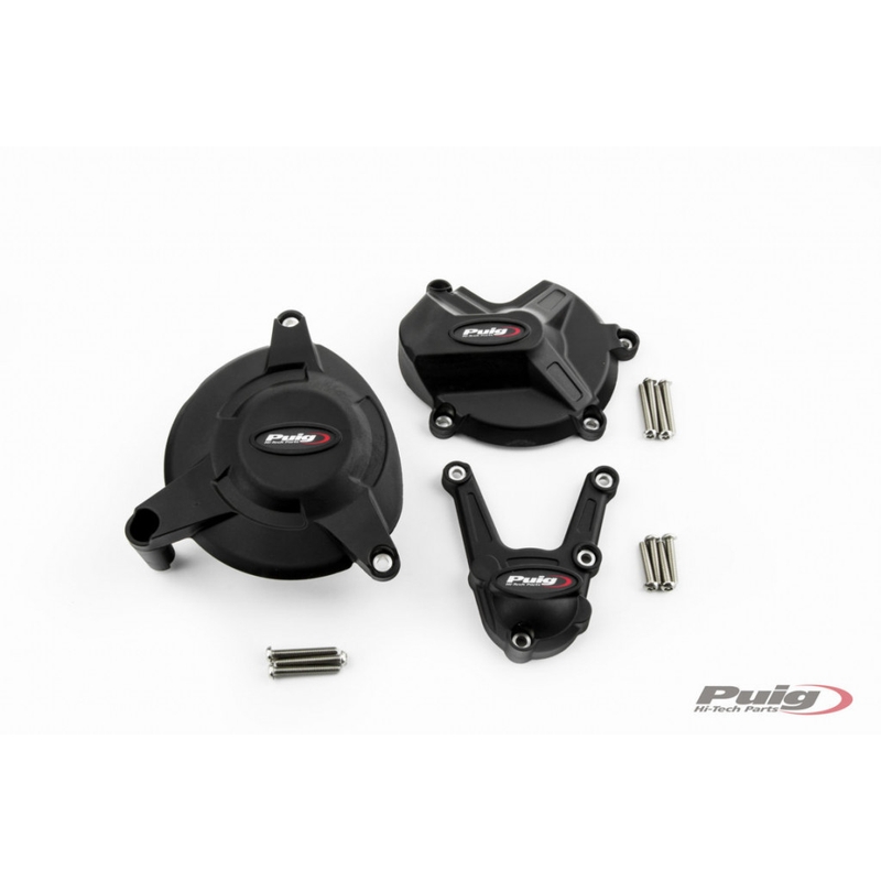 Engine protective covers PUIG schwarz included right, left and alternator caps