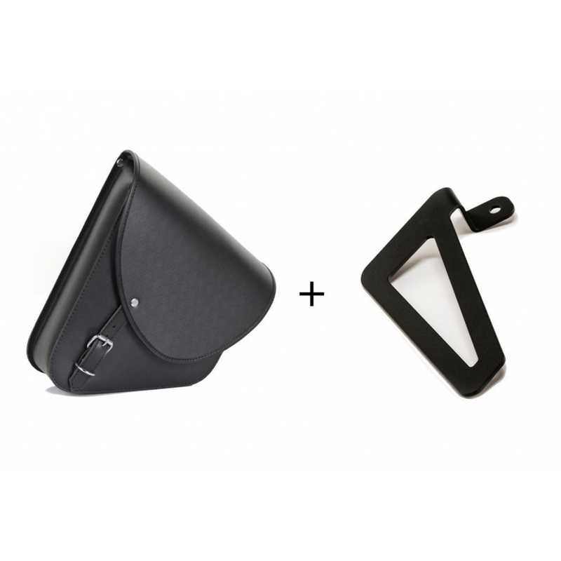 Leder-Satteltasche CUSTOMACCES BARCELONA schwarz right, with universal support