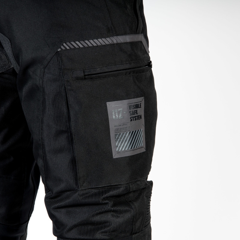 Ozone Flow Schwarz Gekürzte Motorradhosen Ausverkauf