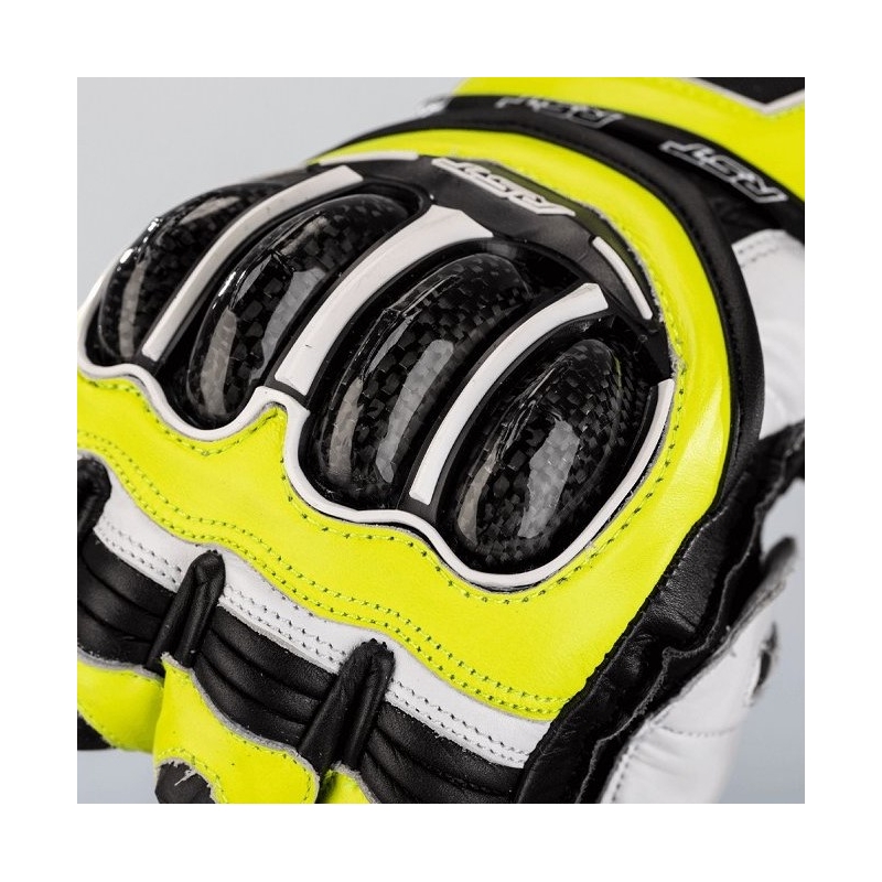 Motorradhandschuhe RST Tractech Evo 4 CE schwarz-weiß-fluo gelb Ausverkauf