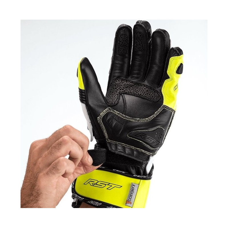 Motorradhandschuhe RST Tractech Evo 4 CE schwarz-weiß-fluo gelb Ausverkauf