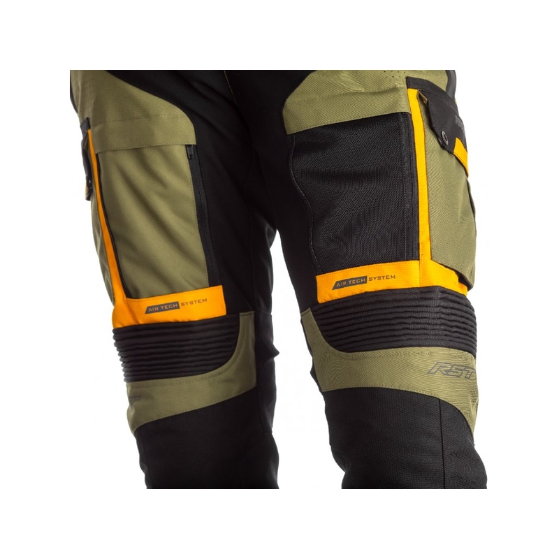 RST Pro Series Adventure-X CE Schwarz-Grün-Orange Motorradhosen Ausverkauf