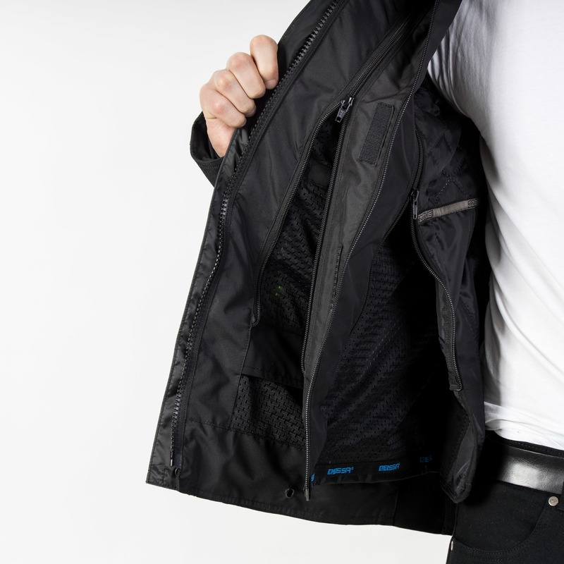 Motorradjacke Ozone Tour III schwarz-anthrazit-fluo gelb