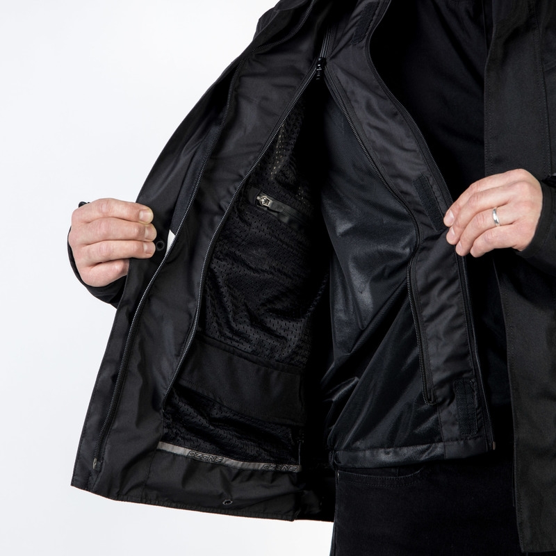 Motorradjacke Ozone Sahara schwarz-grau-fluo gelb Ausverkauf