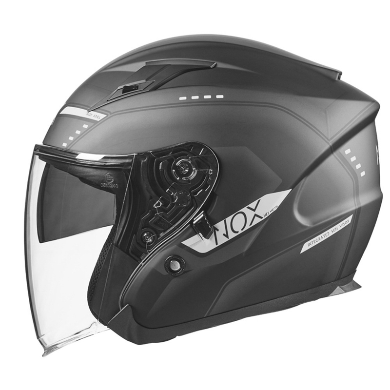 Offener Motorradhelm NOX N128 Krill schwarz und weiß