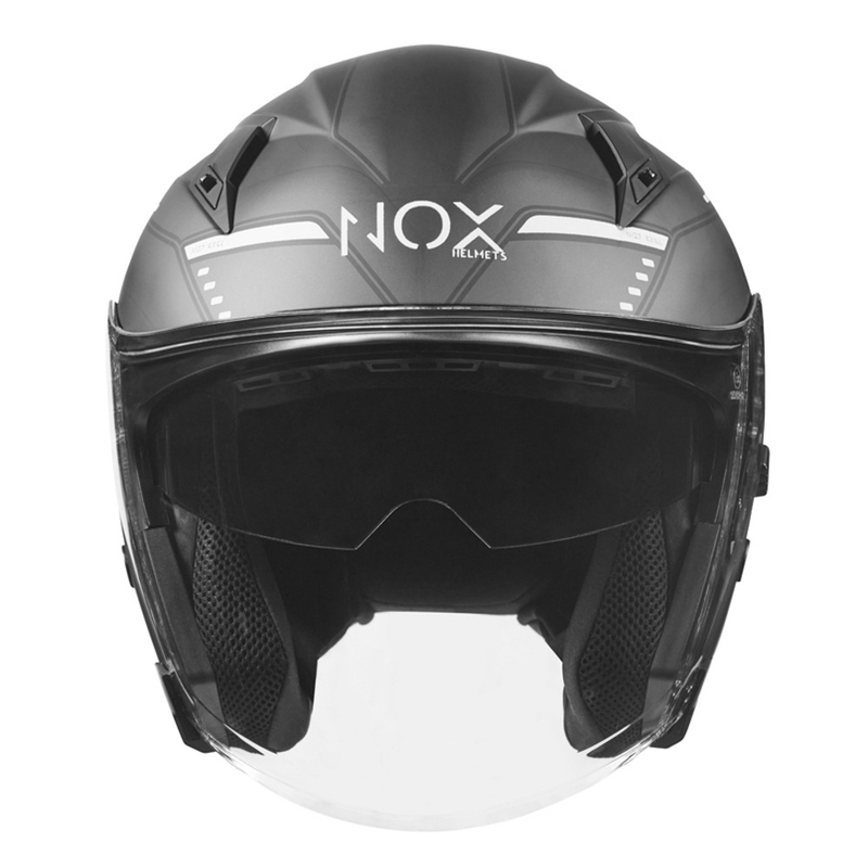Offener Motorradhelm NOX N128 Krill schwarz und weiß