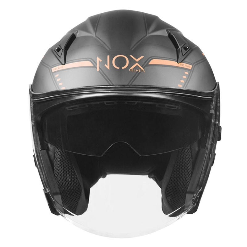 Offener Motorradhelm NOX N128 Krill schwarz-bronze