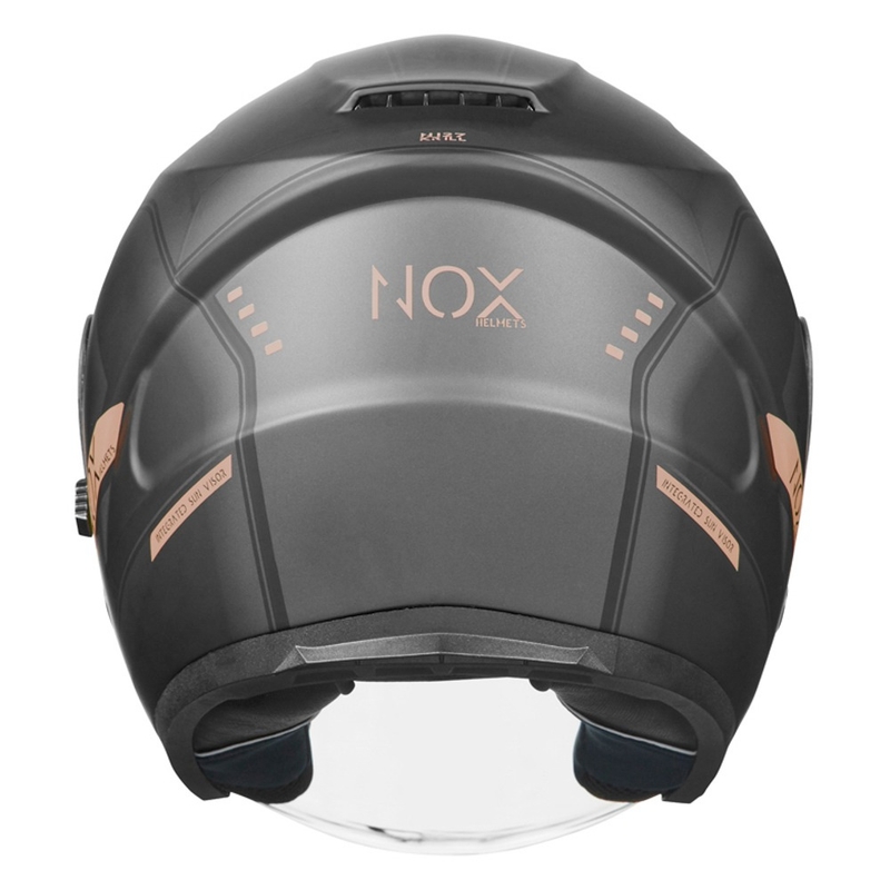 Offener Motorradhelm NOX N128 Krill schwarz-bronze