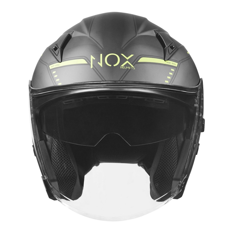 Offener Motorradhelm NOX N128 Krill schwarz-fluo gelb