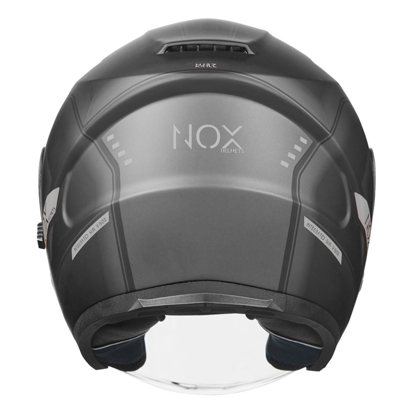 Offener Motorradhelm NOX N128 Krill schwarz-titan Ausverkauf