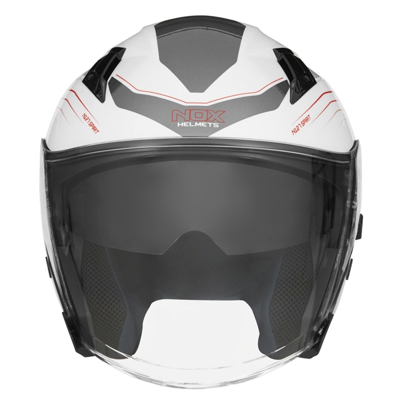 Offener Motorradhelm NOX N128 Spirit weiß-rot
