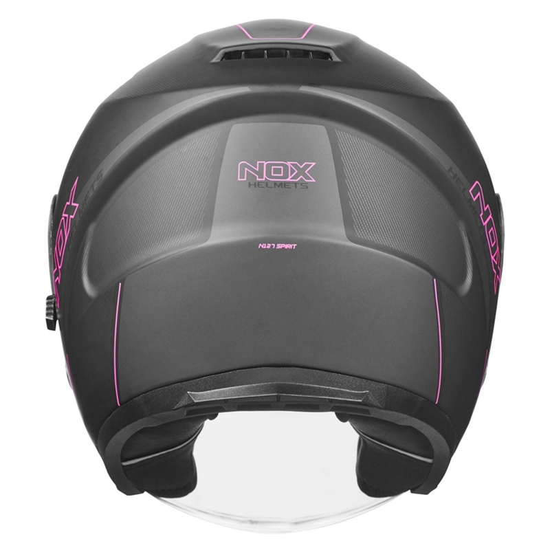 Offener Motorradhelm NOX N128 Spirit schwarz und rosa