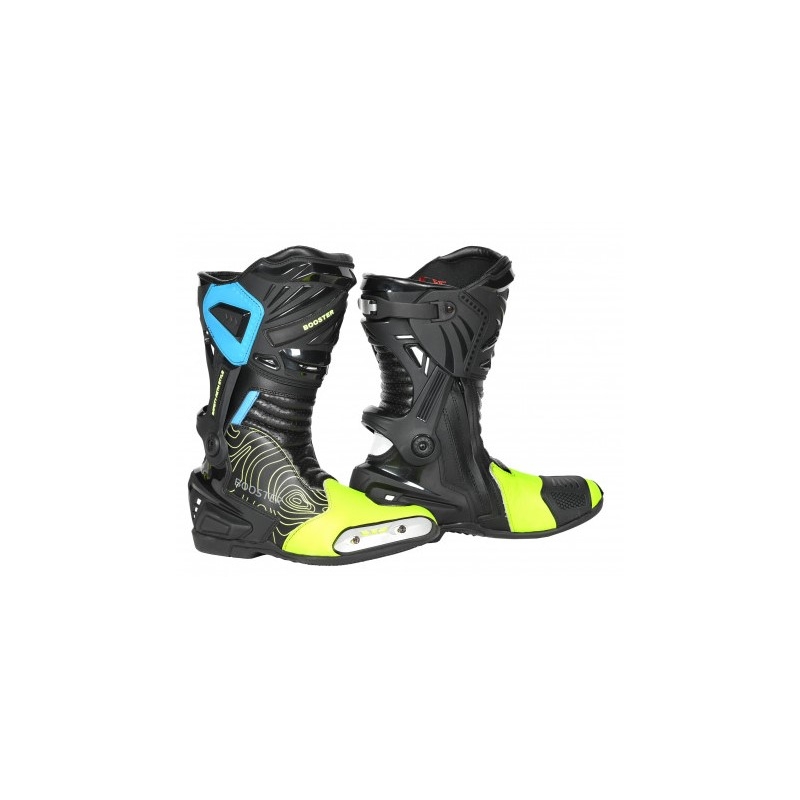 Booster X-Race Schwarz-Fluo Gelbe Motorradstiefel Ausverkauf