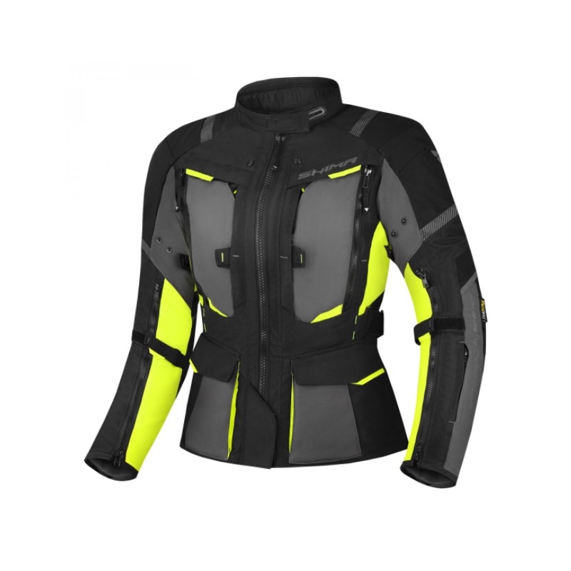 Shima Hero 2.0 Schwarz-Grau-Fluo Gelb Motorradjacke für Frauen