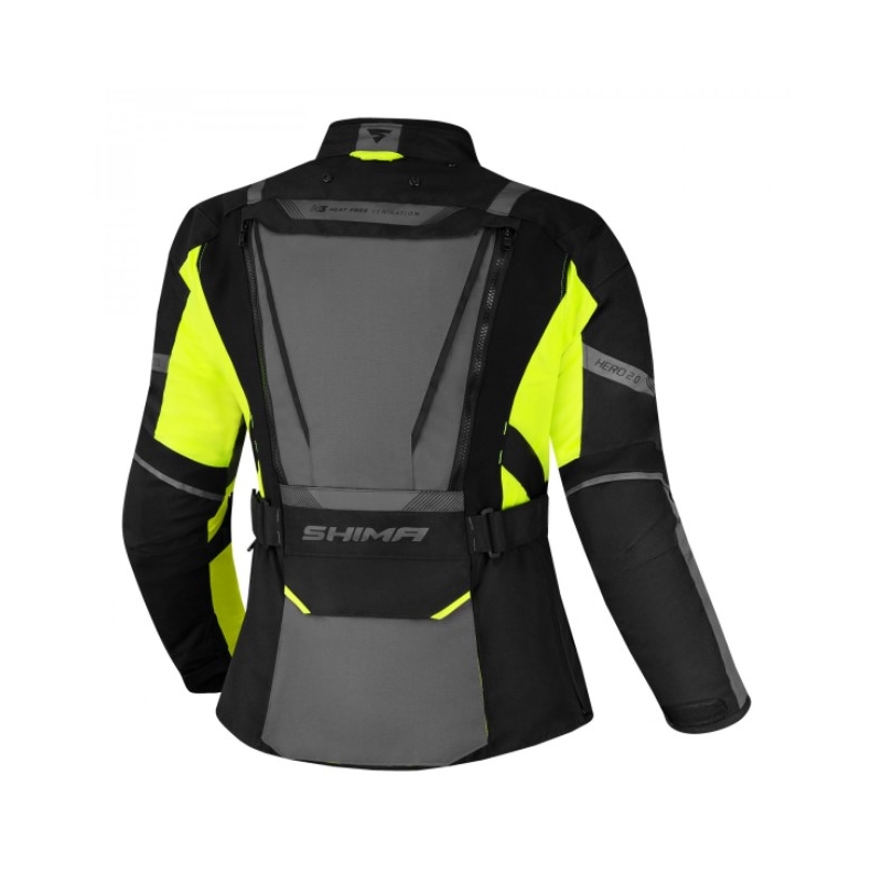 Shima Hero 2.0 Schwarz-Grau-Fluo Gelb Motorradjacke für Frauen